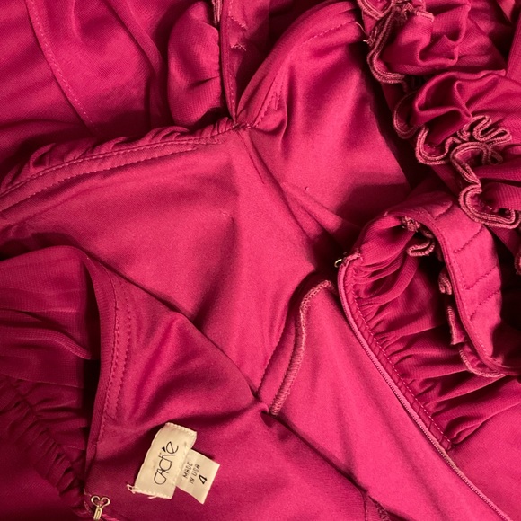 Cache brand, Magenta colored Gown, single shoulder strap, fitted bodice, s 4 - Picture 8 of 9